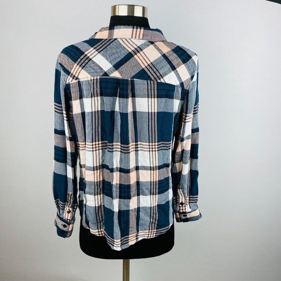 Olive & Oak Womens Medium M Rayon Flannel Button Down Long Sleeves Shirt - Picture 4 of 5